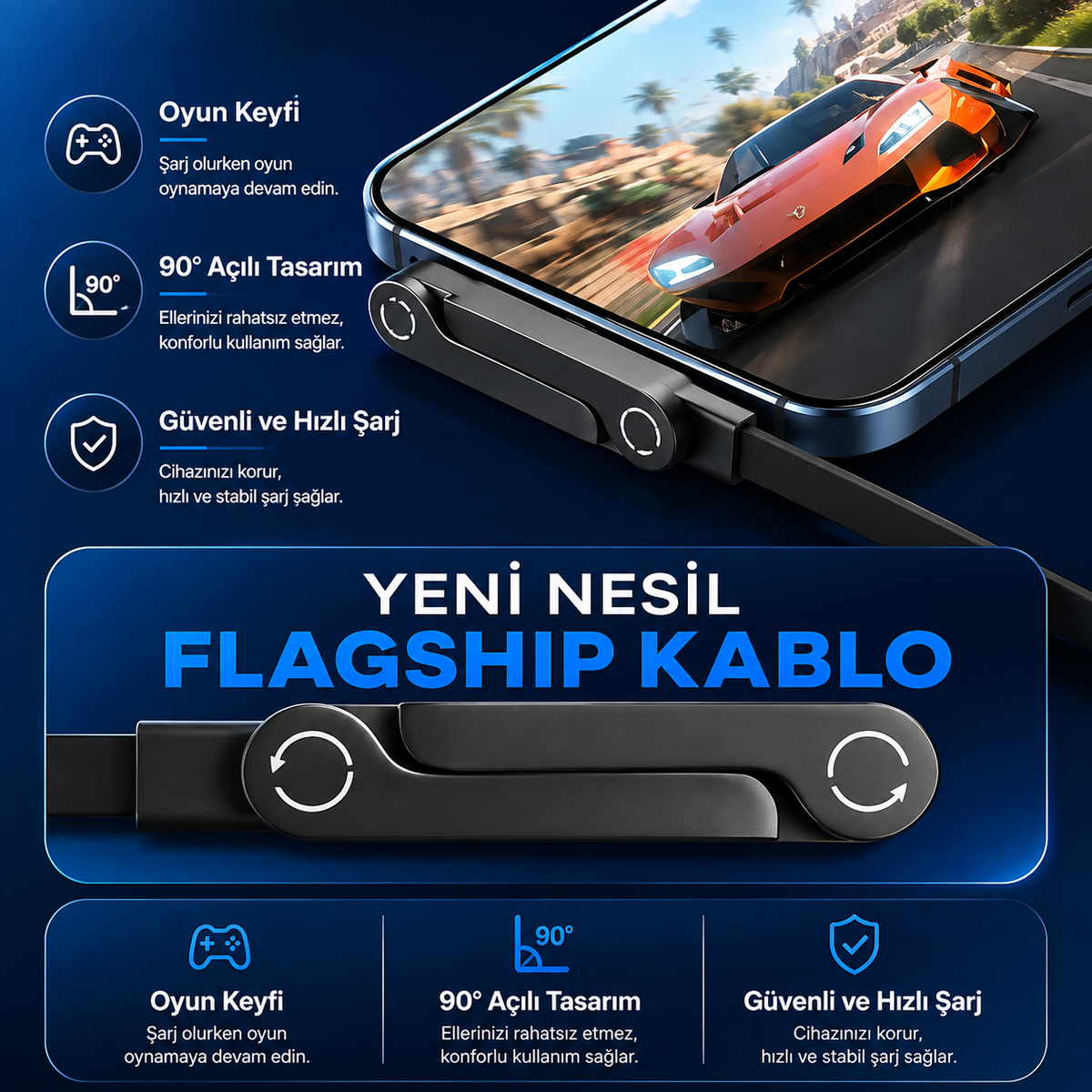 Cablesuit Standlı 240W Type-C Şarj Kablosu